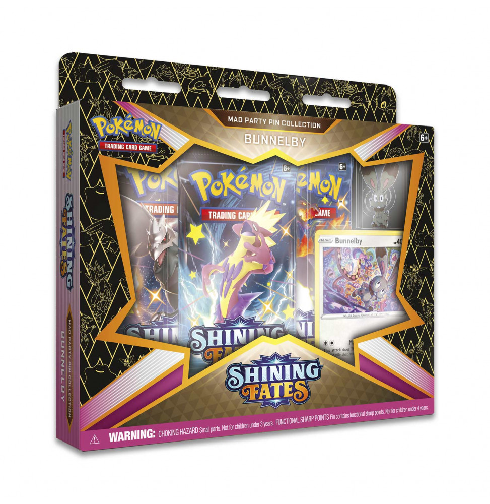Pokémon karetní hra TCG: Shining Fates -  Mad Party Pin Collection (Bunnelby)