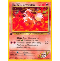 Blaine's Growlithe (GH 62) - Excellent +