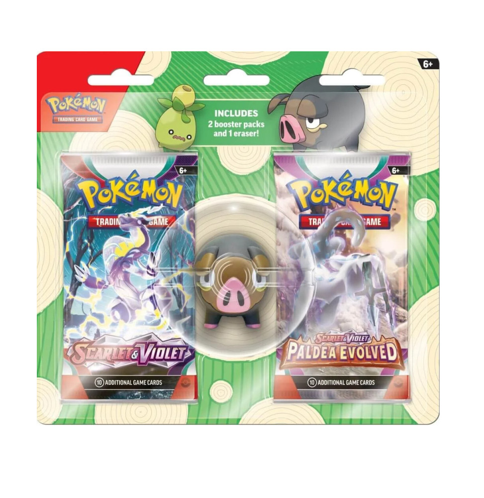 Karetní hra Pokémon TCG: Eraser Blister - Guma Lechonk + 2x Booster Pack