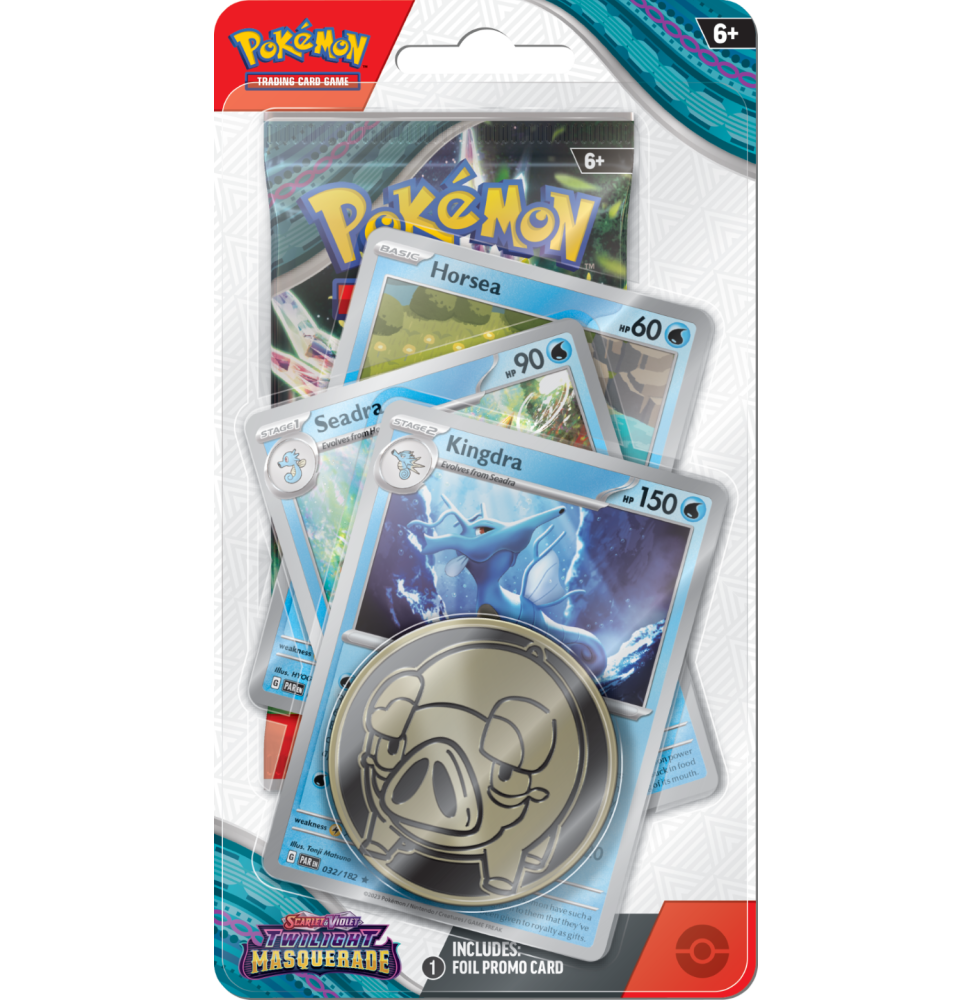 Karetní hra Pokémon TCG: S&V Twilight Masquerade - Premium Checklane Blister booster (Kingdra)